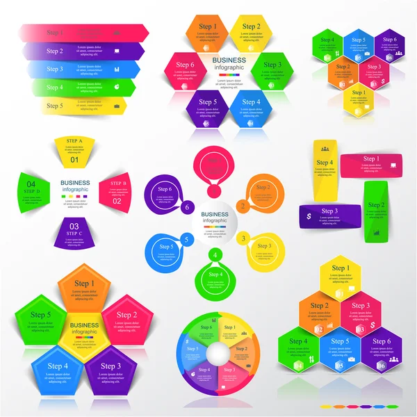 Colección de plantillas infográficas para empresas — Archivo Imágenes Vectoriales