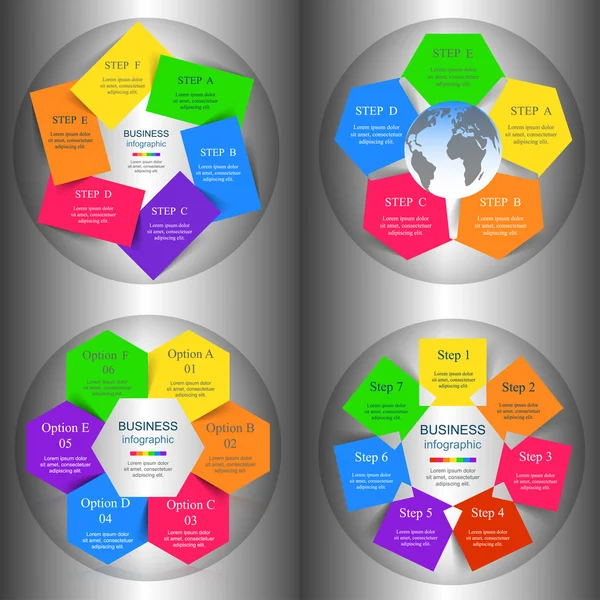 Collection de modèles d'infographie pour les entreprises — Image vectorielle