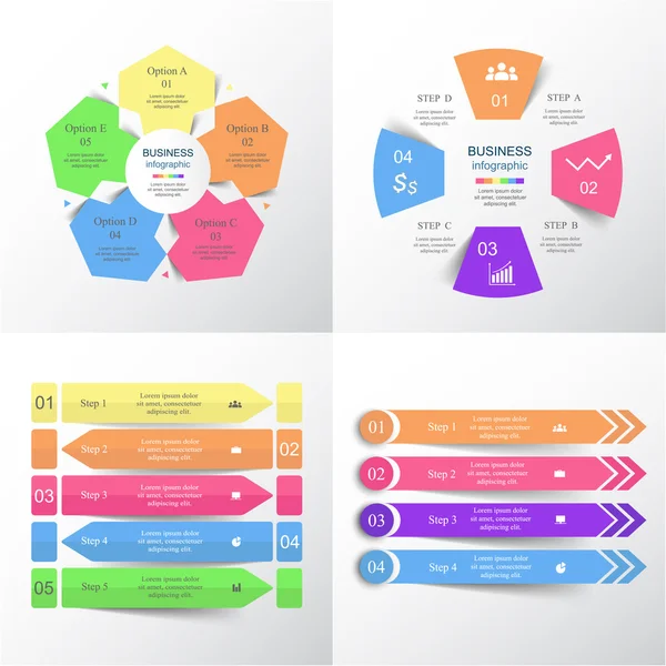 Conjunto de infográficos vetoriais — Vetor de Stock