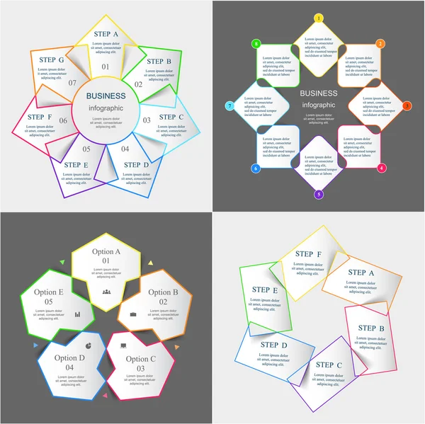 Conjunto de infográficos vetoriais —  Vetores de Stock