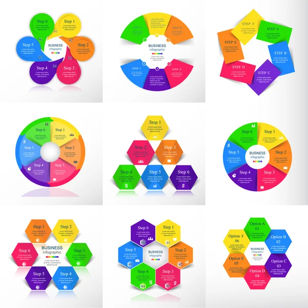 Collection de modèles d'infographie pour les entreprises — Image vectorielle