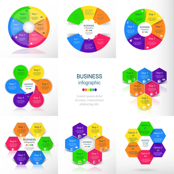 Sammlung von Infografik-Vorlagen für Unternehmen — Stockvektor