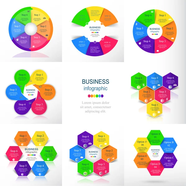 Colección de plantillas infográficas para empresas — Archivo Imágenes Vectoriales