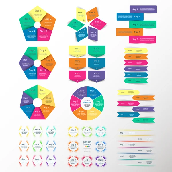 Coleção de Modelos Infográficos para Negócios — Vetor de Stock