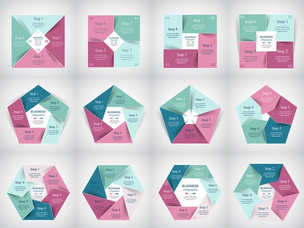 Coleção de Modelos Infográficos para Negócios — Vetor de Stock