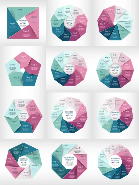 Colección de plantillas infográficas para empresas — Archivo Imágenes Vectoriales