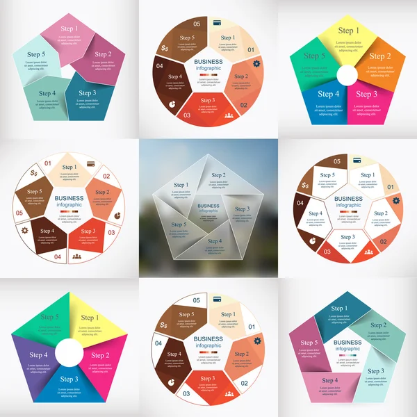 Coleção de Modelos Infográficos para Negócios —  Vetores de Stock