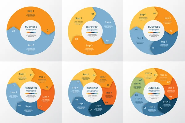 Coleção de Modelos Infográficos para Negócios — Vetor de Stock