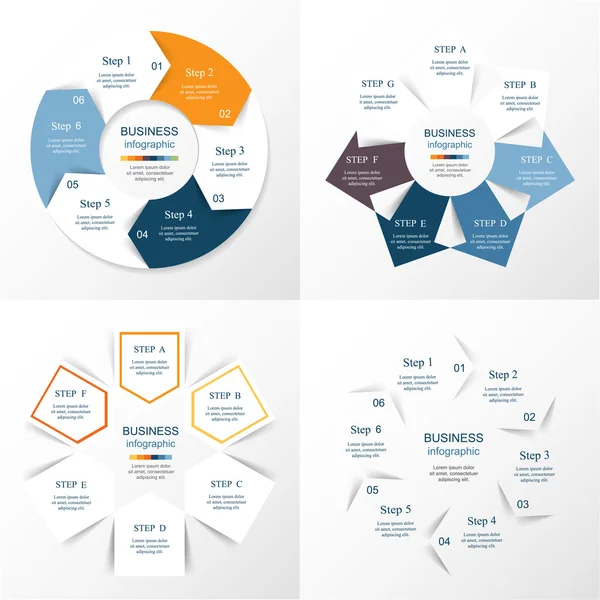 Συλλογή των infographic πρότυπα για τις επιχειρήσεις — Διανυσματικό Αρχείο