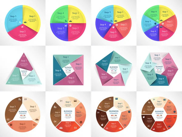 Sammlung von Infografik-Vorlagen für Unternehmen — Stockvektor