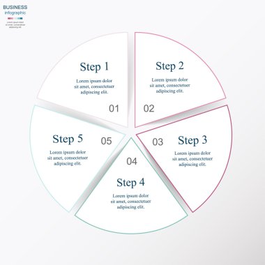 Linear graphic with 5 options