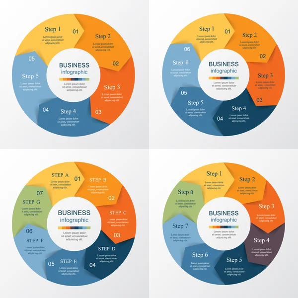 Sammlung von Infografik-Vorlagen für Unternehmen — Stockvektor