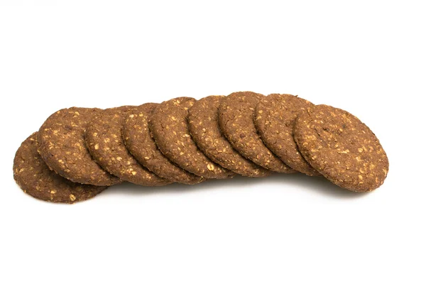 Fiber, beyaz bir arka plan üzerinde gluten-Alerjik kakao bisküvi — Stok fotoğraf