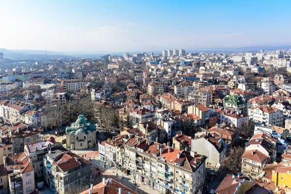 General high view of Varna, Bulgaria in beautiful sunny day