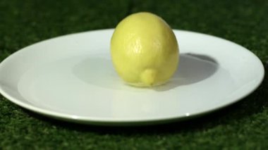 Plaka üzerinde zıplayan limon