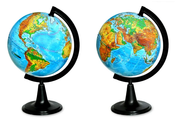 Beyaz arka plan üzerinde izole coğrafi Küre.