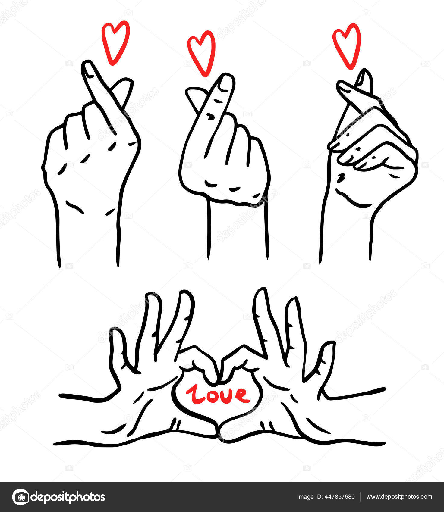 Engraving Hand Gesture I Love You Illustration Stock Vector - Illustration  of communicate, communication: 85307666