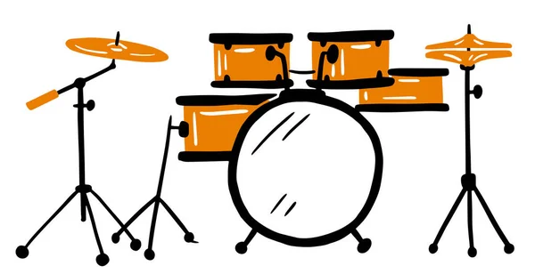 Vektorové ručně kreslené ilustrace bicí soupravy. izolovaný na bílém. buben,  ve stylu čmáranice. ruční kresba — Stock Vektor © Valeri93k #456644642