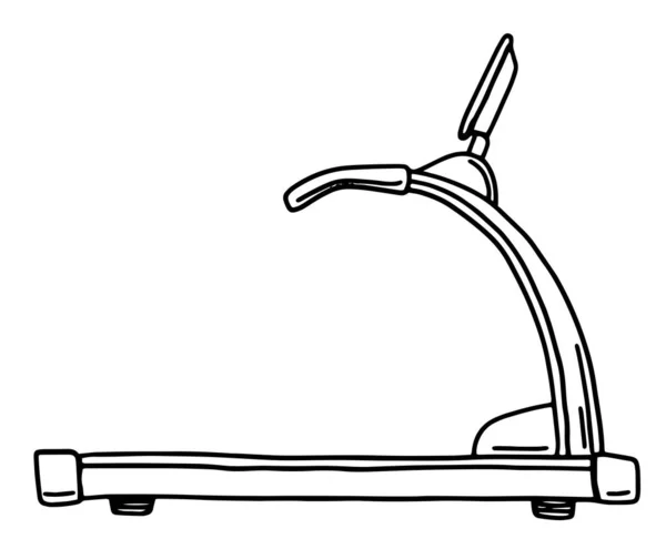 Desenho ilustração vetorial de uma máquina em execução. Fitness e ferramentas de ginástica design vetorial de tema de esportes. estilo doodle —  Vetores de Stock