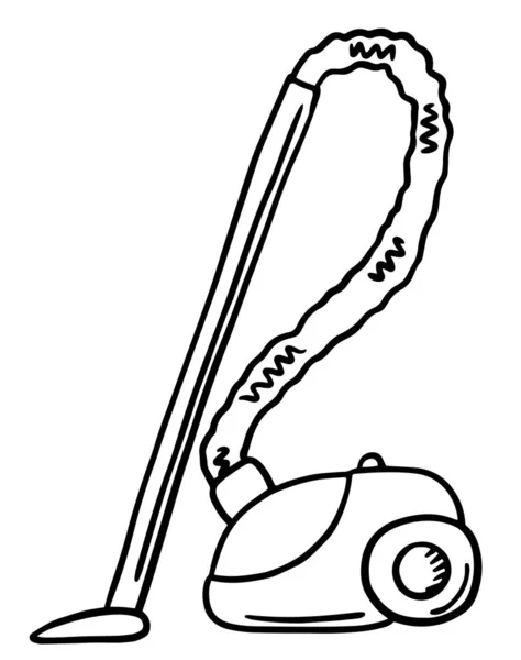Ilustración vectorial de aspiradora. Garabatos. Dibujo manual. líneas negras. garabato — Vector de stock