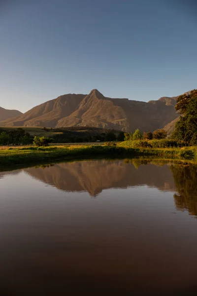 Bondedammar Och Langebergfjäll Utanför Swellendam Sydafrika — Stockfoto