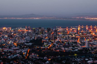 Cape Town Güney Afrika Alacakaranlıkta