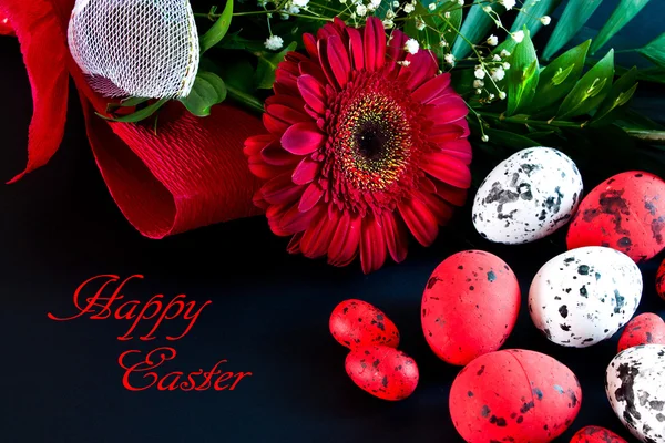 Greeting card with inscription happy easter — Stock Photo, Image