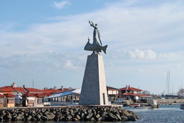 Nessebar, Bulgaristan, Şubat 2016. Anıt St. Nicholas. Illust