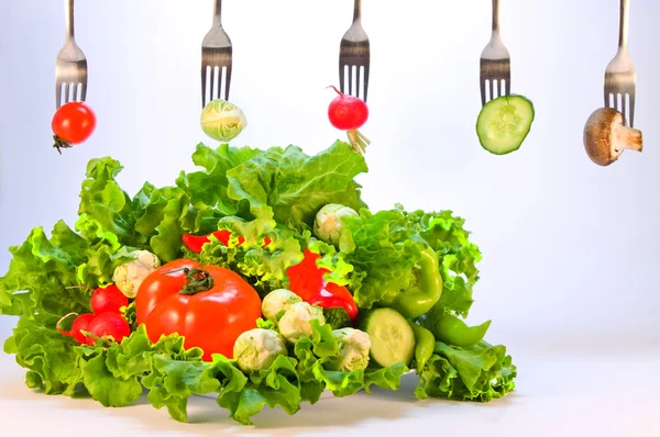 Stillleben von frischem Gemüse auf einem Teller — Stockfoto