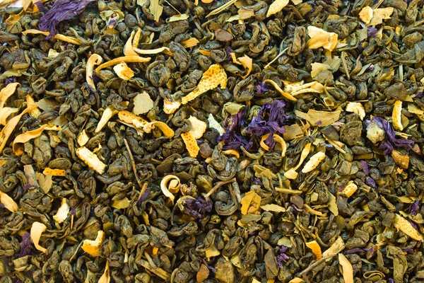 Yeşil çay katkı maddeleri ile arka plan — Stok fotoğraf