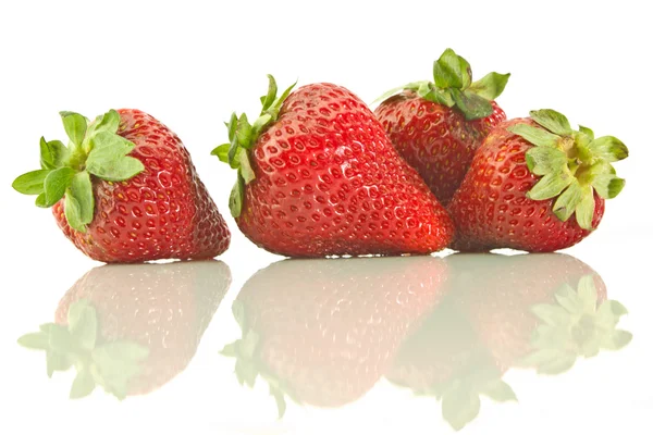 Erdbeere auf weißem Hintergrund Stockbild