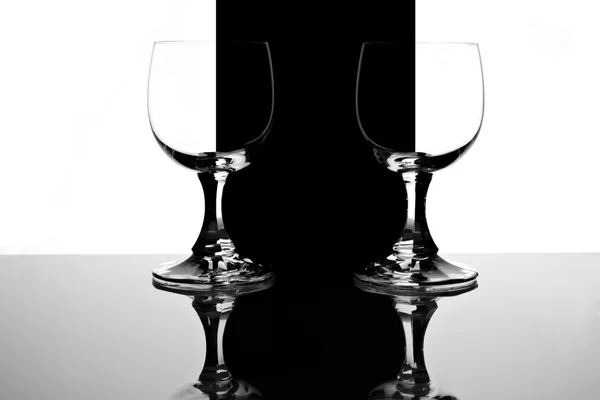 Glasses on a black and wite background — Stock Photo, Image