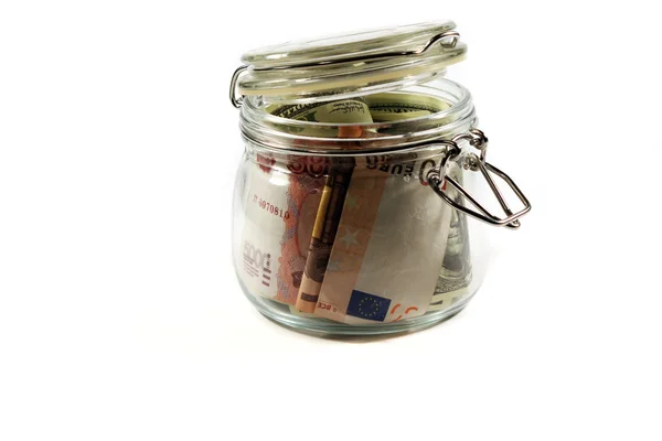 Jar with money Royalty Free Stock Images