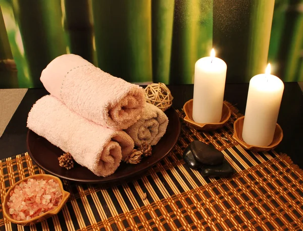 Spa composition with candles — Stock Photo, Image