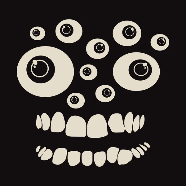 Canavar gözleri ve çarpık teeths siyah arka plan.