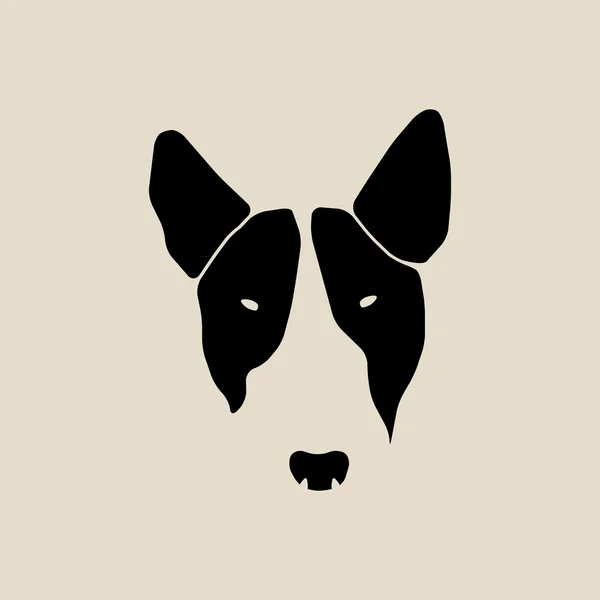 Bull terrier face. Dog head. — Stock Vector