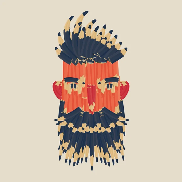 抽象的长胡须的男人肖像脸. — 图库矢量图片