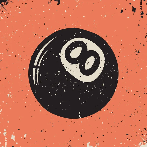 Bilardo sekiz top turuncu zemin üzerine.