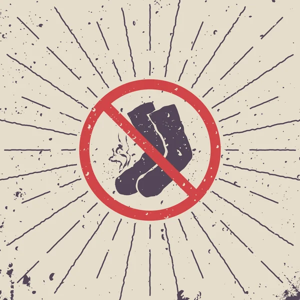 İşareti yasak. Patlama ile kokulu çorap simgesi.