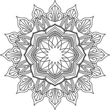 Dairesel Desen Mandala Zentangle Henna Mehndi Dövmesi, Dekorasyon Çemberi Vektörü Çiçek Çiçeği Çiçeği Dekoratif Doğu Biçimli Resim Sayfası Resim Süslemesi