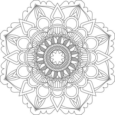 Dairesel Desen Mandala Zentangle Henna Mehndi Dövmesi, Dekorasyon Çemberi Vektörü Çiçek Çiçeği Çiçeği Dekoratif Doğu Biçimli Resim Sayfası Resim Süslemesi