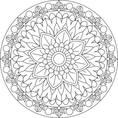 Dairesel Desen Mandala Zentangle Henna Mehndi Dövmesi, Dekorasyon Çemberi Vektörü Çiçek Çiçeği Çiçeği Dekoratif Doğu Biçimli Resim Sayfası Resim Süslemesi
