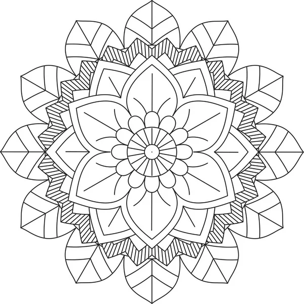 Circular Pattern Mandala Zentangle Henna Mehndi Tattoo Decoration Circle Vector — 스톡 벡터