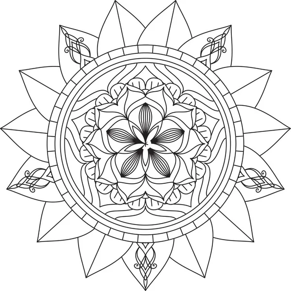 Kreisförmige Muster Mandala Zentangle Henna Mehndi Tätowierung Dekoration Kreis Vektor — Stockvektor