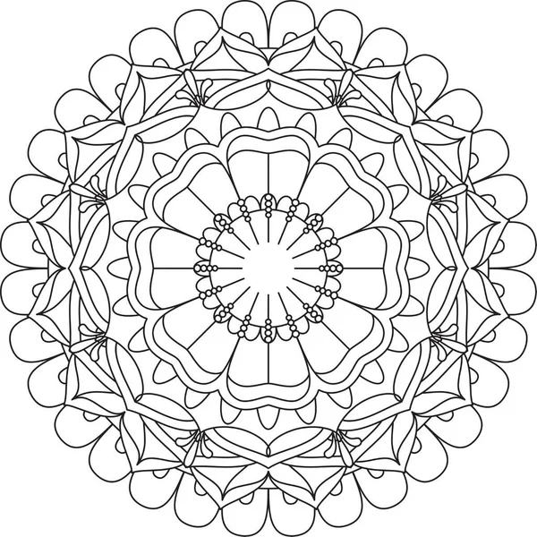 Circular Pattern Mandala Zentangle Henna Mehndi Tattoo Decoration Circle Vector — Stock Vector