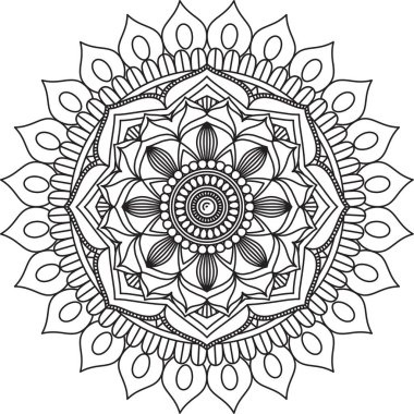 Dairesel Desen Mandala Zentangle Henna Mehndi Dövmesi, Dekorasyon Çemberi Vektörü Çiçek Çiçeği Çiçeği Dekoratif Doğu Biçimli Resim Sayfası Resim Süslemesi