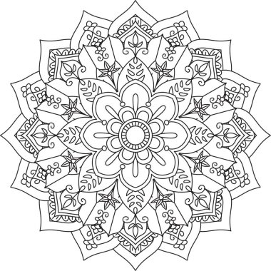 Dairesel Desen Mandala Zentangle Henna Mehndi Dövmesi, Dekorasyon Çemberi Vektörü Çiçek Çiçeği Çiçeği Dekoratif Doğu Biçimli Resim Sayfası Resim Süslemesi