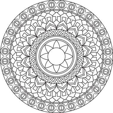 Dairesel Desen Mandala Zentangle Henna Mehndi Dövmesi, Dekorasyon Çemberi Vektörü Çiçek Çiçeği Çiçeği Dekoratif Doğu Biçimli Resim Sayfası Resim Süslemesi