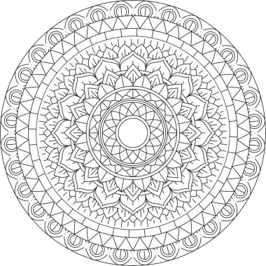 Dairesel Desen Mandala Zentangle Henna Mehndi Dövmesi, Dekorasyon Çemberi Vektörü Çiçek Çiçeği Çiçeği Dekoratif Doğu Biçimli Resim Sayfası Resim Süslemesi