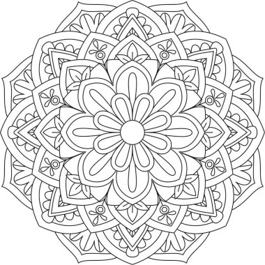 Dairesel Desen Mandala Zentangle Henna Mehndi Dövmesi, Dekorasyon Çemberi Vektörü Çiçek Çiçeği Çiçeği Dekoratif Doğu Biçimli Resim Sayfası Resim Süslemesi